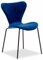 Стул Jacobsen SOFT (mod DC 103) / 1 шт. в упаковке металл/флок, 59x45.5x84.5, синий. Фото №1