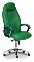 Компьютерное кресло BOSS люкс хром кох/зам зеленый/зеленый перфорированный, 36-001/36-001/06