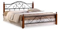 Кровать AT-815 дерево гевея/металл, 140*200 см (Double bed), красный дуб/черный фото Кровать AT-815 дерево гевея/металл, 140*200 см (Double bed), красный дуб/черный. Фото №1