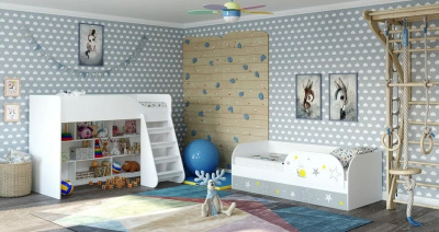 Кровать-чердак Трио,белый. Фото