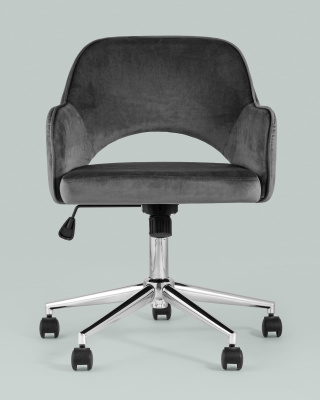 Кресло компьютерное Кларк велюр серый. Фото №5