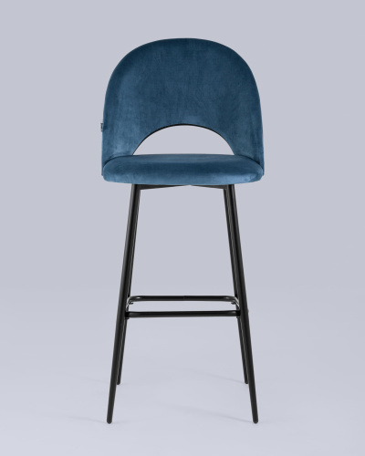 Стул барный Меган велюр пыльно-синий. Фото №5
