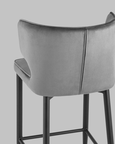 Стул полубарный Матео велюр серый. Фото №8
