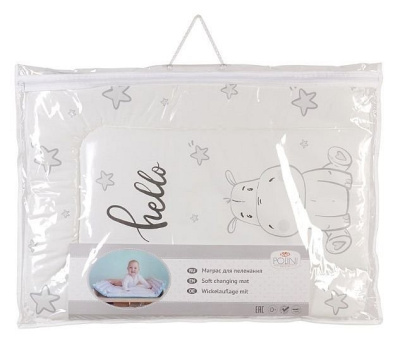 Матрас пеленальный Polini kids Бегемотик, серый фото Матрас пеленальный Polini kids Бегемотик, серый. Фото №4