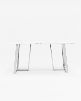 Стол обеденный Даллас 160*90 белый стеклянный. Фото