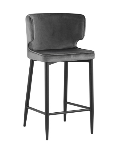 Стул полубарный Матео велюр серый. Фото №1