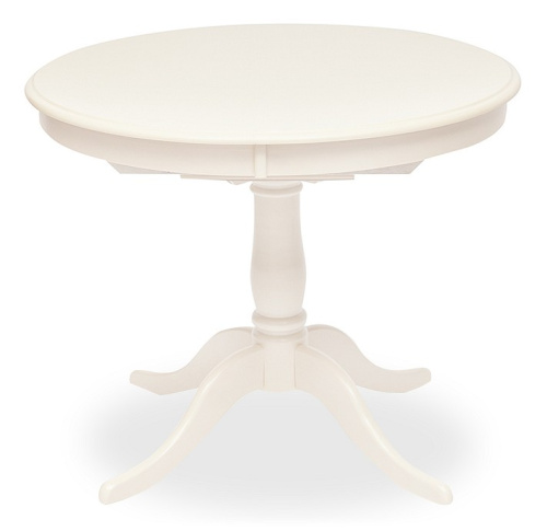 Стол раскладной Siena ( SA-T4EX) дерево гевея/мдф, 90+30х90х75см, ivory white (слоновая кость 2-5). Фото №1