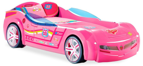 Кровать машина Cilek Biturbo розовая. Фото №1