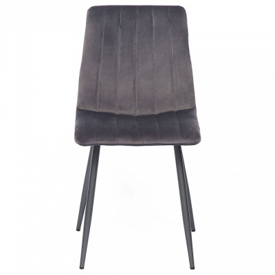 Стул  DUBLIN (mod. 7066) металл,ткань, 45 х 56 х 88 х 51 см, серый вельвет/антрацит (Поставляется только по 4 шт). Фото