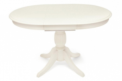 Стол обеденный BEATRICE NEW (Беатриче New)дерево гевея/мдф, 90+35х90х76 см, pure white (402). Фото