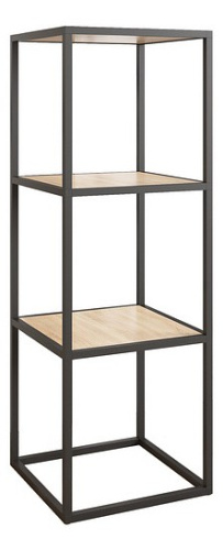 Куб 3 Стеллаж черный муар/дуб сонома. Фото №1