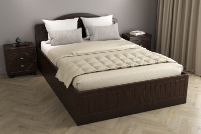 кровать 2000*1400 Монблан МБ-605К с ламелями и п/м орех шоколадный. Фото №2