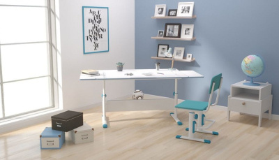 Стол учебный Polini Kids City D2, белый. Фото №5