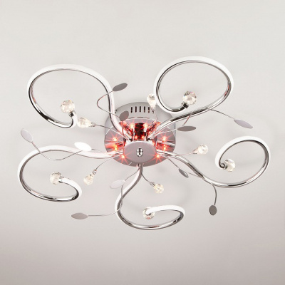 Потолочная люстра Eurosvet Curl 90129/5 хром 64W фото Потолочная люстра Eurosvet Curl 90129/5 хром 64W. Фото №2