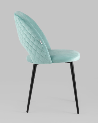 Стул Меган велюр с ромбами пыльно-голубой. Фото