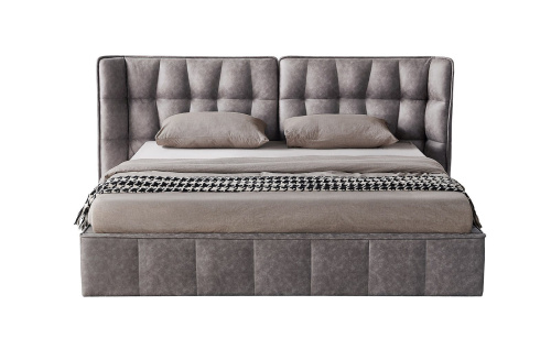 Кровать HUSK 8705 темно-бежевая с ящиком для белья. Фото №6