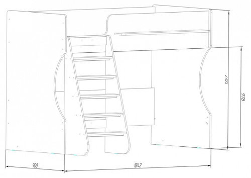 Кровать-чердак Р432 Капризун 1, оранжевый. Фото №5