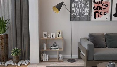 Стеллаж Polini Home Smart, древесина коричневая светлая дуб. Фото №5