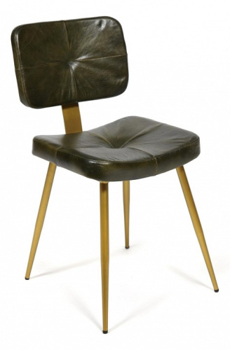 Кресло Secret De Maison TRAMP ( mod. 2318-T) металл/кожа буйвола, 47x51x82, античный зеленый (поставляется по 2 шт). Фото №1