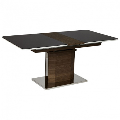 Стол RADCLIFFE( Mod. EDT-VG002) мдф high glossy, закаленное стекло, 140/170х90х75см, коричневый, стекло черное. Фото