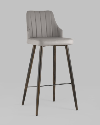 Стул барный Коналл экокожа серый. Фото №3