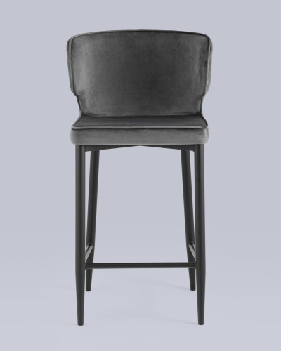 Стул полубарный Матео велюр серый. Фото №5