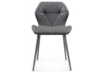 Стул Вальд экокожа серый / серый глянец фото Стул Вальд экокожа серый / серый глянец. Фото