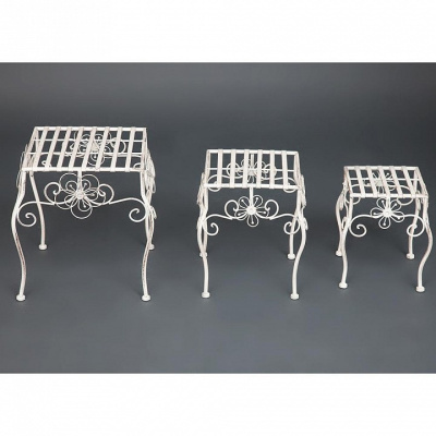 Столики Secret de Maison (набор 3 шт) GARDEN (mod. PL08-5824), белый антик (antique white) (поставляется только по 4 шт). Фото №2