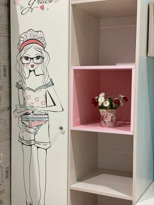 Шкаф комбинированный Малибу,белый. Фото